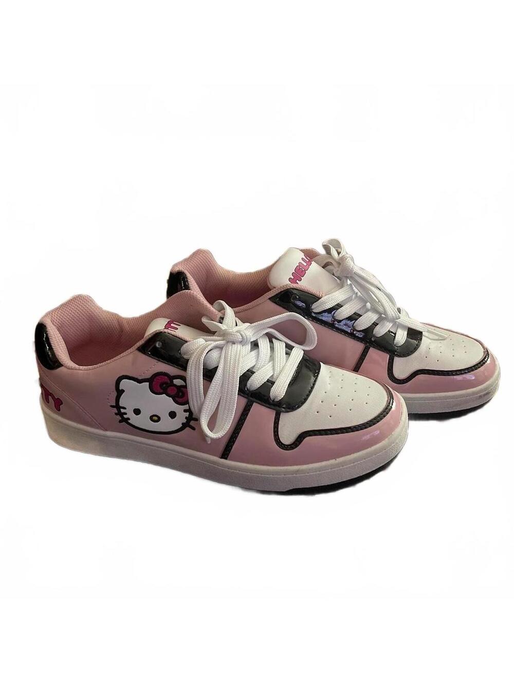Size 9 Hello Kitty Pink White Sneakers Kawaii Casual Shoes